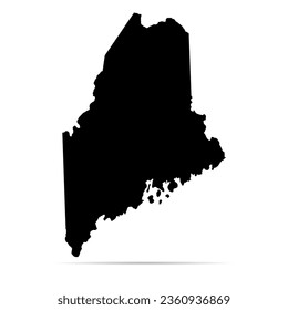 Maine map shape, united states of america. Flat concept icon symbol vector illustration .