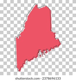 Maine map shape, united states of america. Flat concept icon symbol vector illustration .