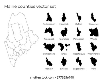 Karte mit Formen von Regionen. Leere Vektorkarte des US-Bundesstaates mit Bezirken. Die Grenzen von uns geben Ihre Infografik an. Vektorgrafik.