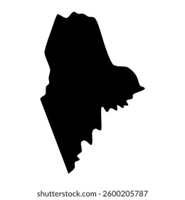 Maine map silhouette. Vector image