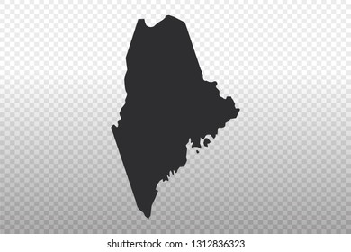 Maine Map - USA, United States of America map, World Map International vector template isolated on transparent background - Vector illustration eps 10