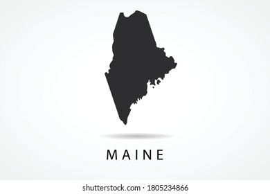 Maine Map - USA, United States of America map, World Map International vector template isolated on white background - Vector illustration eps 10