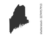 Maine map vector. Map of Maine state silhouette vector