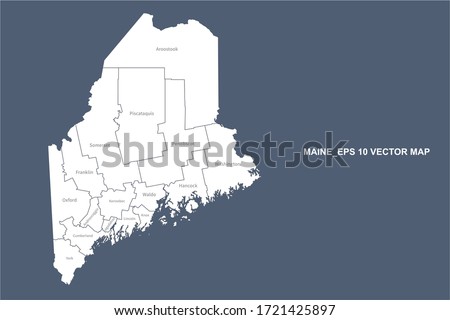 maine map. vector map of maine, U.S. states.