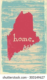 Maine nostalgic rustic vintage state vector sign