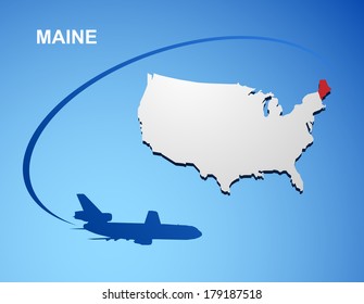 Maine on USA map