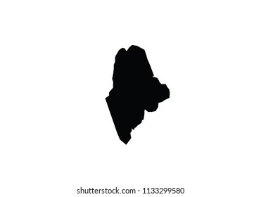 Maine outline map black USA state borders black vector illustration