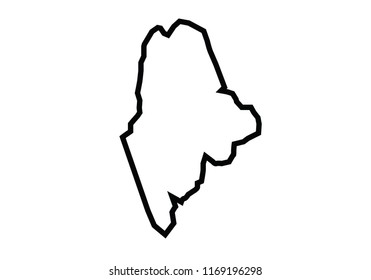 Maine outline map state shape