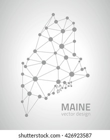 Maine outline vector grey map