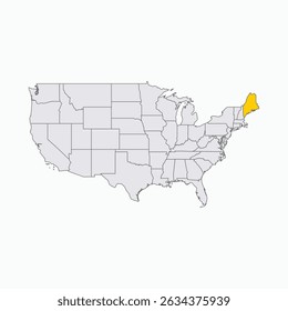 Maine Region highlighted on USA map