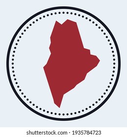 Maine round stamp. Round logo with US state map and title. Stylish minimal Maine badge with map. Vector illustration.