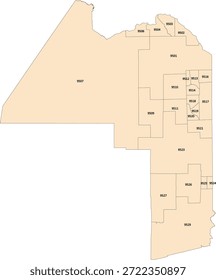 Maine State Aroostook County Vektor Volkszählung Tract Polygon basierend auf Tiger 2020 Volkszählung Daten