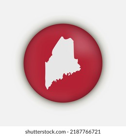 Maine state circle map with shadow
