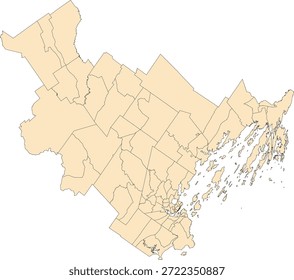 Maine State Cumberland County Vektor Volkszählung Polygon der Volkszählung basierend auf Daten der Tiger 2020 Volkszählung