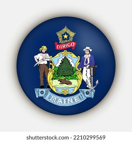 Maine state flag. Vector illustration.
