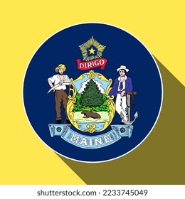 Maine state flag. Vector illustration.