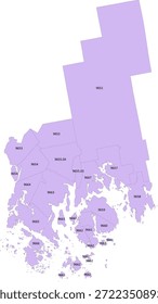 Maine State Hancock County Vektor Volkszählung Tract Polygon basierend auf Tiger 2020 Volkszählung Daten