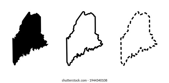 Maine state isolated on a white background, USA map