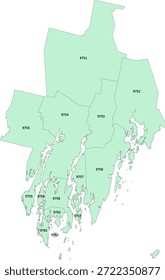 Maine State Lincoln County Vektor Zensus Tract Polygon basierend auf Tiger 2020 Census Data