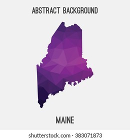 Maine state map in geometric polygonal style.Abstract tessellation,modern design background. Vector illustration EPS8