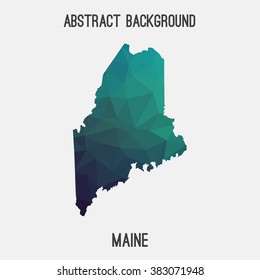 Maine state map in geometric polygonal style.Abstract tessellation,modern design background. Vector illustration EPS8