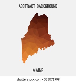 Maine state map in geometric polygonal style.Abstract tessellation,modern design background. Vector illustration EPS8