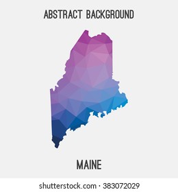 Maine state map in geometric polygonal style.Abstract tessellation,modern design background. Vector illustration EPS8