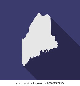 Maine state map with long shadow