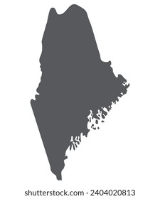 Maine state map. Map of the U.S. state of Maine.