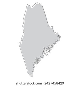 Maine state map. Map of the U.S. state of Maine.
