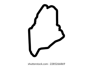 Maine state map. US state map. Maine outline symbol. Vector illustration