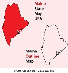 maine state map of usa