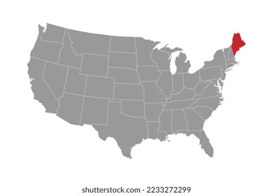 Maine state map. Vector illustration.