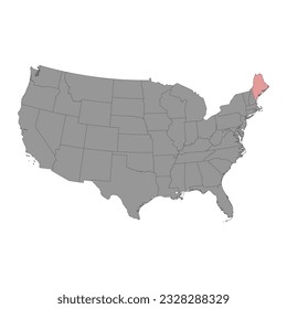 Maine state map. Vector illustration.