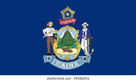 Maine state national flag. Vector EPS8