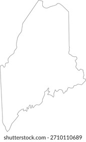 Maine State Outline Mapa de Vector simple Minimalista