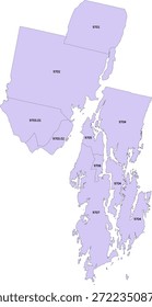 Maine State Sagadahoc County Vektor Volkszählung Tract Polygon basierend auf Tiger 2020 Volkszählung Daten