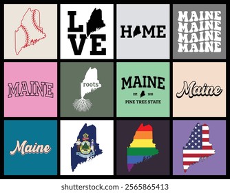 Maine state t shirt design