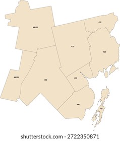 Maine State Waldo County Vektor Volkszählung Polygon der Volkszählung basierend auf Daten der Tiger 2020 Volkszählung