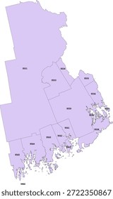 Maine State Washington County, Vektor Volkszählung, Polygon, basierend auf Daten der Tiger-2020-Volkszählung