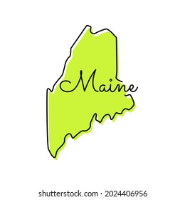 Maine - USA map vector stock illustration design template.