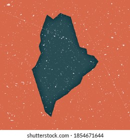 Maine vintage map. Grunge map of the US state with distressed texture. Maine poster. Vector illustration.