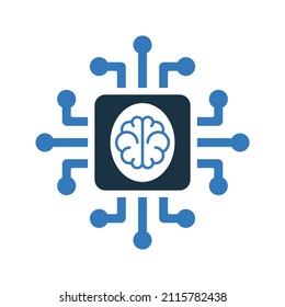 Mainframe, brain, chip icon. Simple editable vector design isolated on a white background. 38