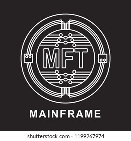 mainframe coin Cryptocurrency  icon black background