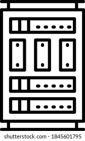 MainFrame Computer concept, Server Rack Vector Icon Design, Cloud computing and Web hosting services Symbol on White background, Supercomputers Sign