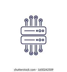 mainframe, remote server line icon