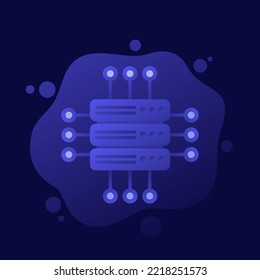 mainframe, server or hosting service icon, vector design