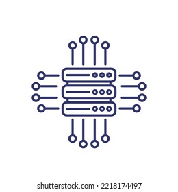 mainframe, server or hosting service line icon