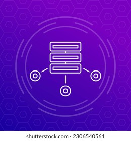 mainframe, server or hosting service line vector icon