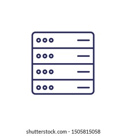 Mainframe, server, hosting service linear icon on white